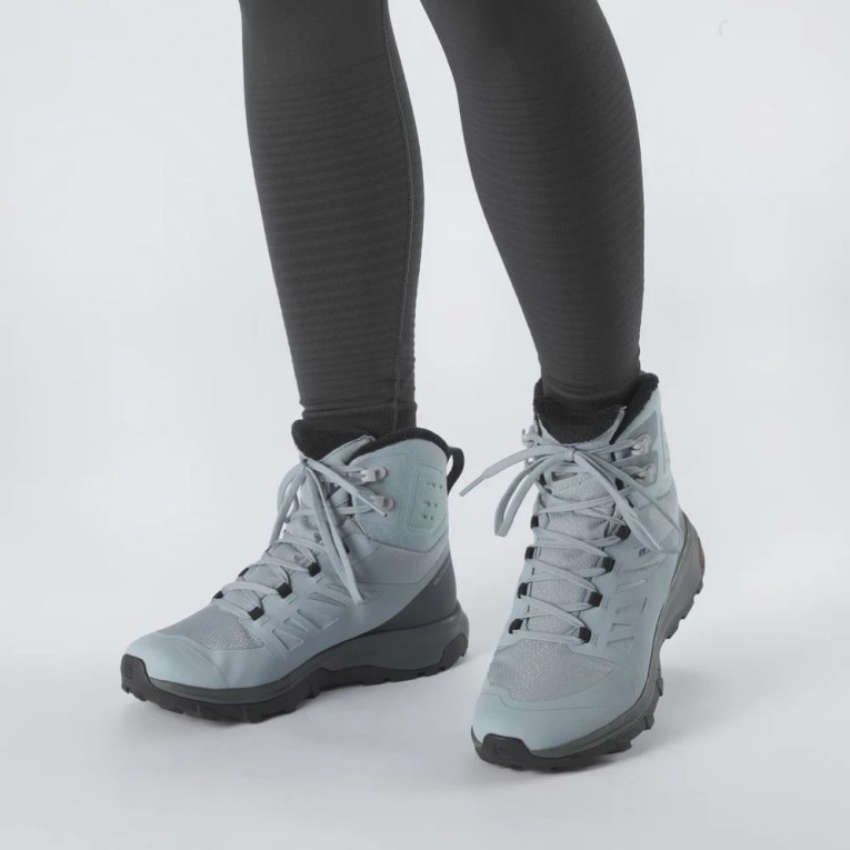 Light Blue Salomon Outblast Thinsulate Climasalomon Waterproof Women's Winter Boots | IE ZM9403